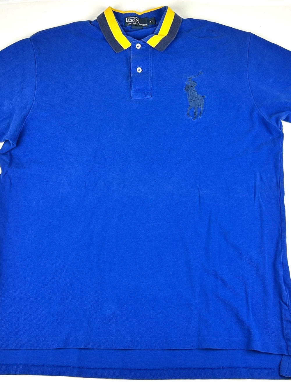 Polo Ralph Lauren Rugby Polo Shirt Mens XL Blue Big Pony Logo S/S Vintage Y2K